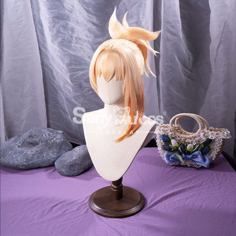 【In Stock】Game Genshin Impact Naganohara Yoimiya Blond And Golden Ponytail Medium Cosplay Wig Wigs