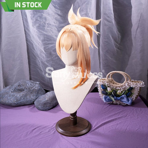 【In Stock】Game Genshin Impact Naganohara Yoimiya Blond And Golden Ponytail Medium Cosplay Wig Wigs