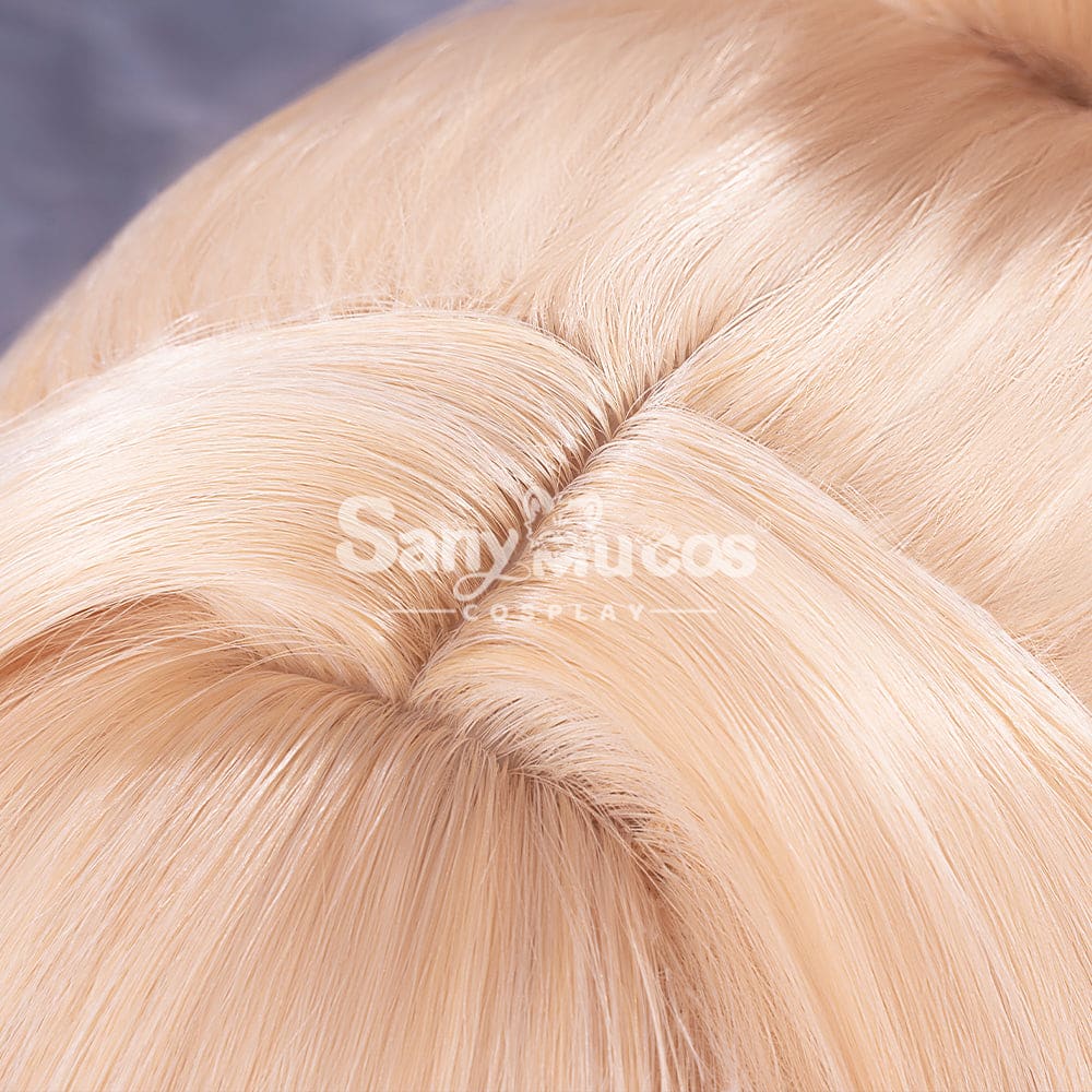 【In Stock】Game Genshin Impact Naganohara Yoimiya Blond And Golden Ponytail Medium Cosplay Wig Wigs