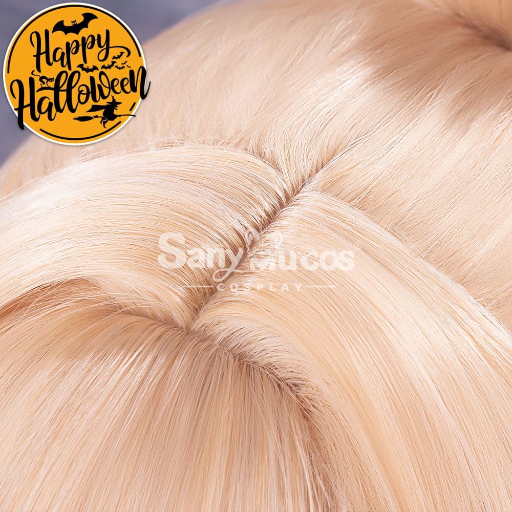 【In Stock】Game Genshin Impact Naganohara Yoimiya Blond And Golden Ponytail Medium Cosplay Wig Wigs