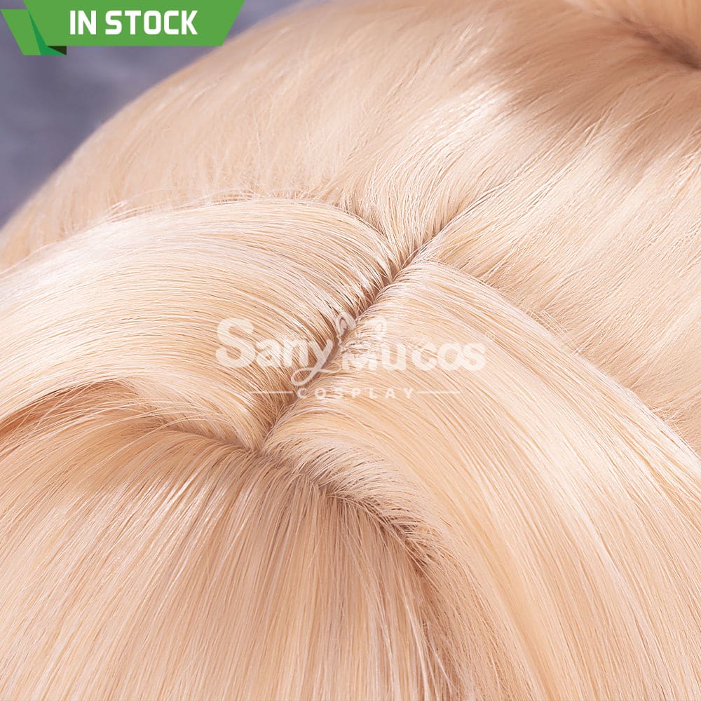 【In Stock】Game Genshin Impact Naganohara Yoimiya Blond And Golden Ponytail Medium Cosplay Wig Wigs