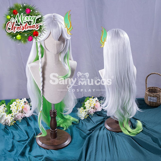 【In Stock】Game Genshin Impact Nahida Kusanali Lesser Lord White And Green Weave Long Cosplay 1000