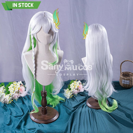 【In Stock】Game Genshin Impact Nahida Kusanali Lesser Lord White And Green Weave Long Cosplay 1000