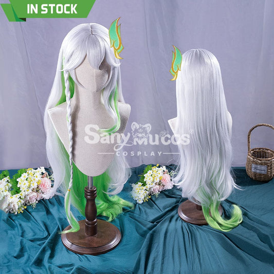 【In Stock】Game Genshin Impact Nahida Kusanali Lesser Lord White And Green Weave Long Cosplay 1000