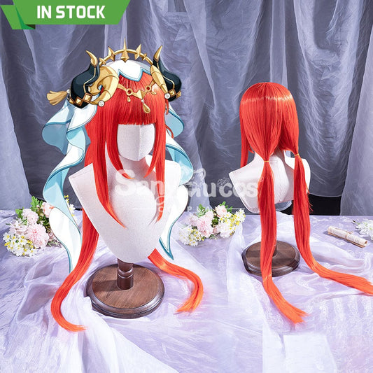 【In Stock】Game Genshin Impact Nilou Sumeru Hydro Red Long Cosplay Wig Wigs 1000