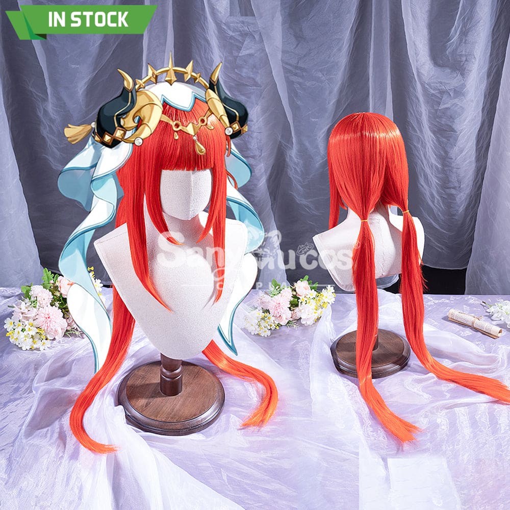 【In Stock】Game Genshin Impact Nilou Sumeru Hydro Red Long Cosplay Wig Wigs