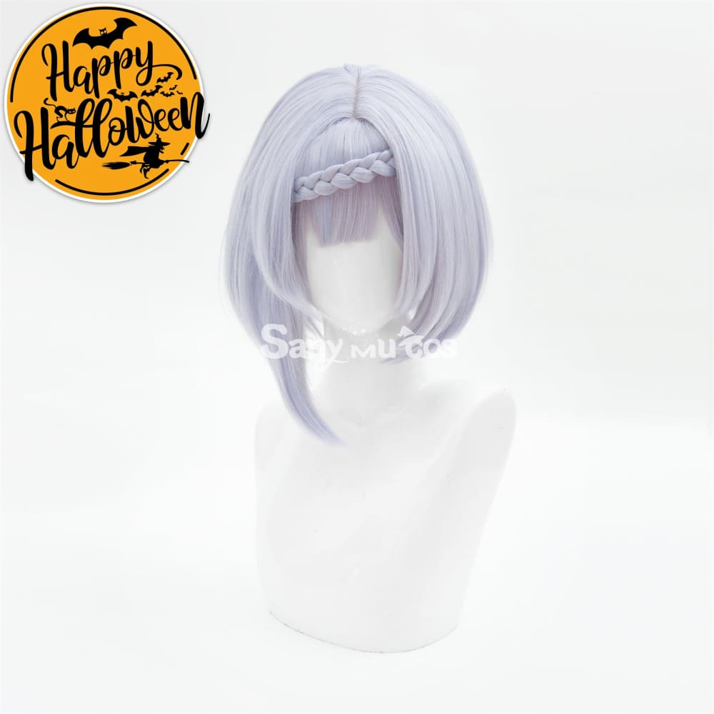 Game Genshin Impact Noelle Chivalric Blossom Cosplay Wig Purple Short Wig