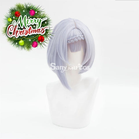 Game Genshin Impact Noelle Chivalric Blossom Cosplay Wig Purple Short Wig