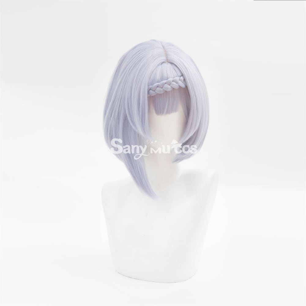 Game Genshin Impact Noelle Chivalric Blossom Cosplay Wig Purple Short Wig