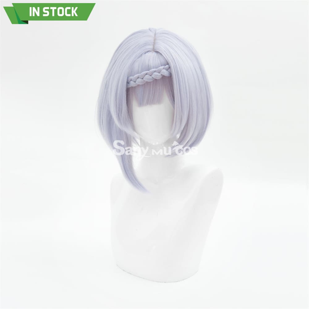 Game Genshin Impact Noelle Chivalric Blossom Cosplay Wig Purple Short Wig