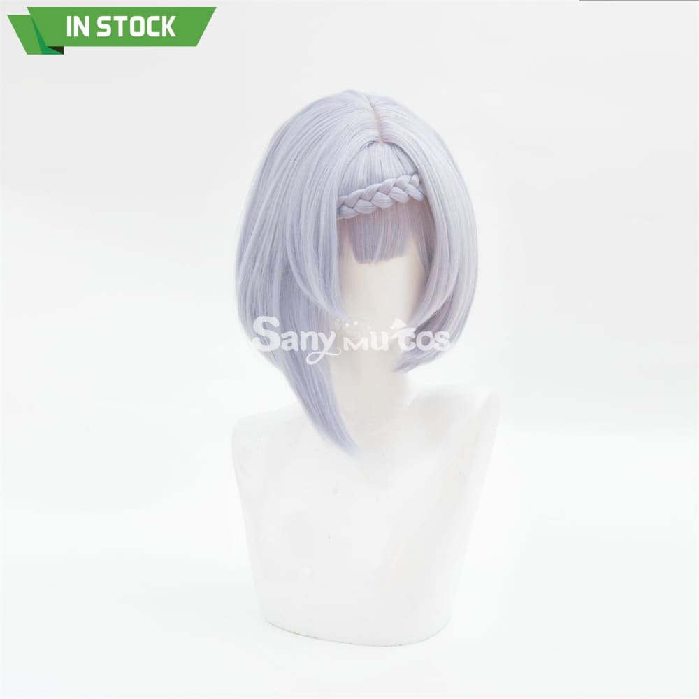 Game Genshin Impact Noelle Chivalric Blossom Cosplay Wig Purple Short Wig