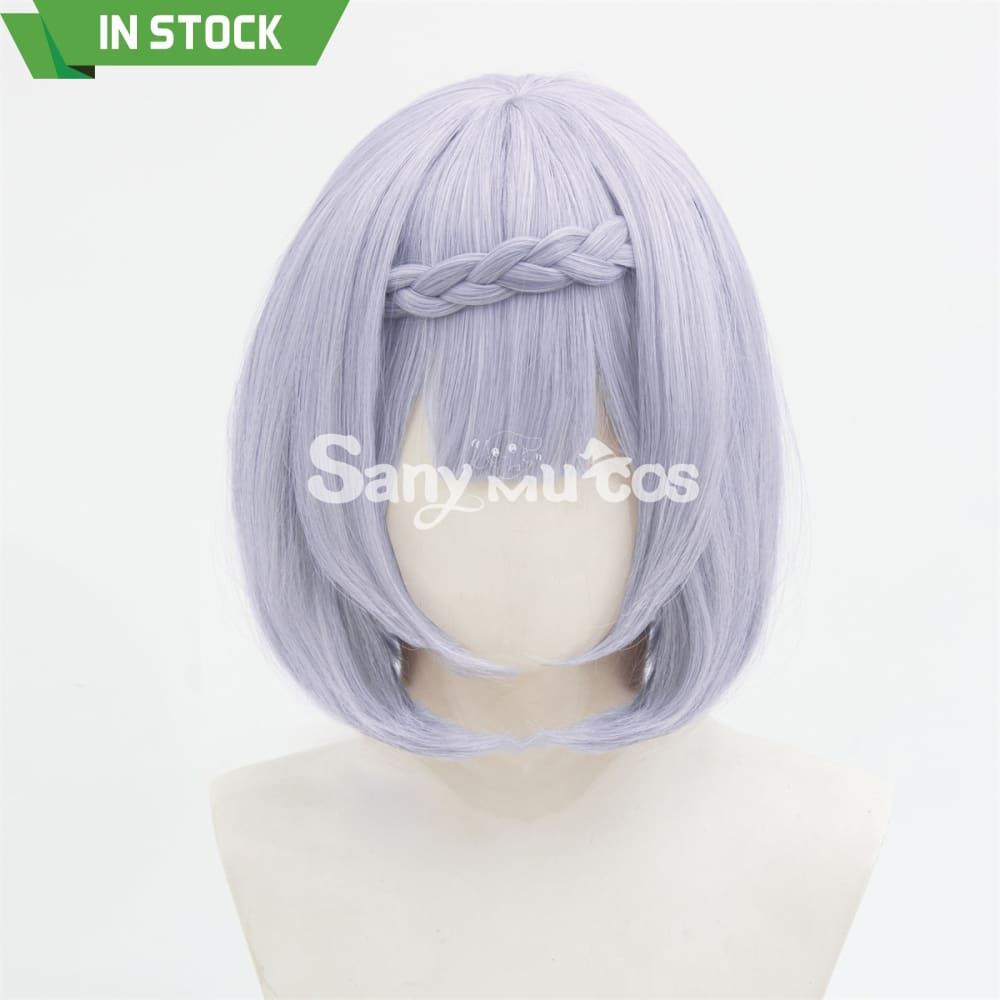 Game Genshin Impact Noelle Chivalric Blossom Cosplay Wig Purple Short Wig