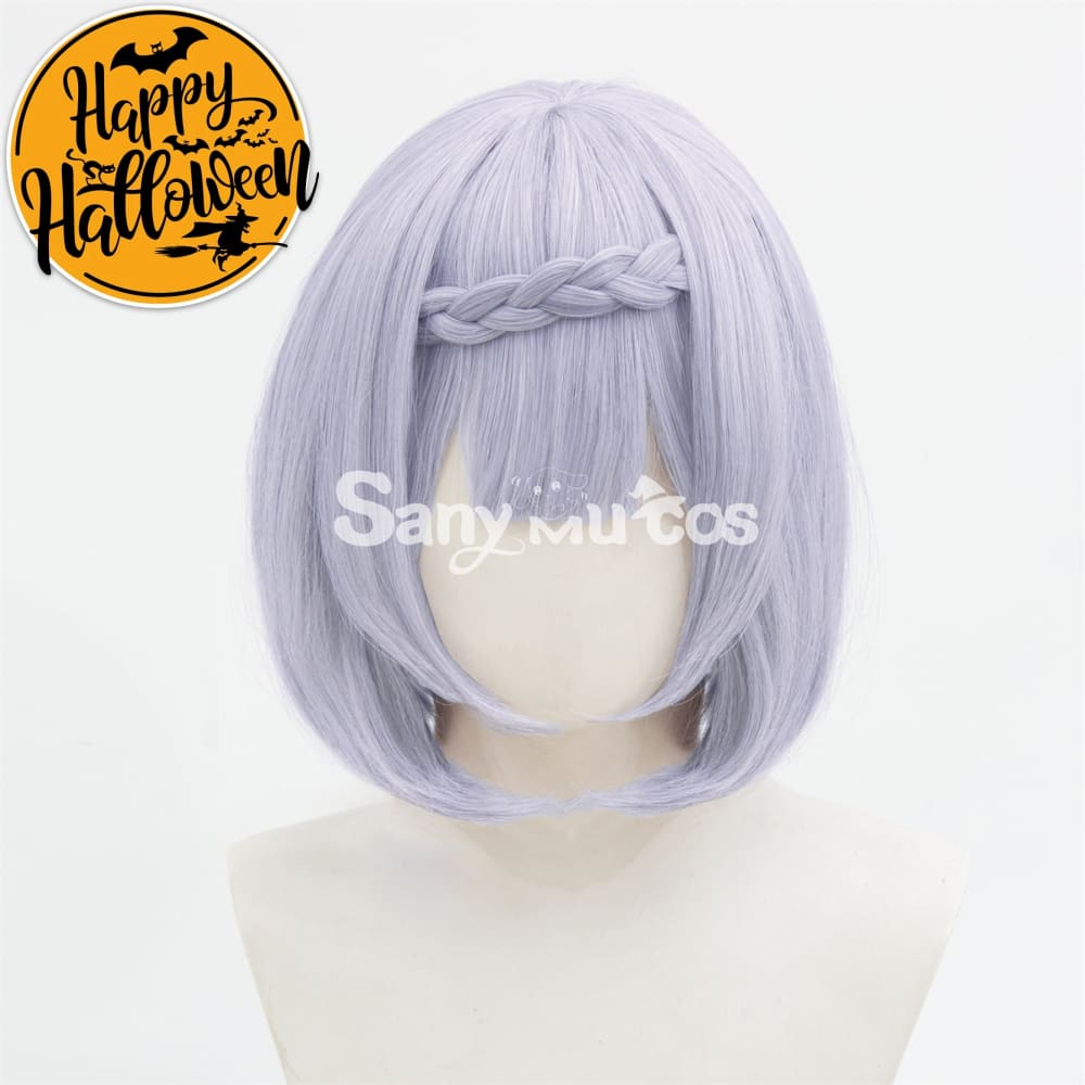 Game Genshin Impact Noelle Chivalric Blossom Cosplay Wig Purple Short Wig