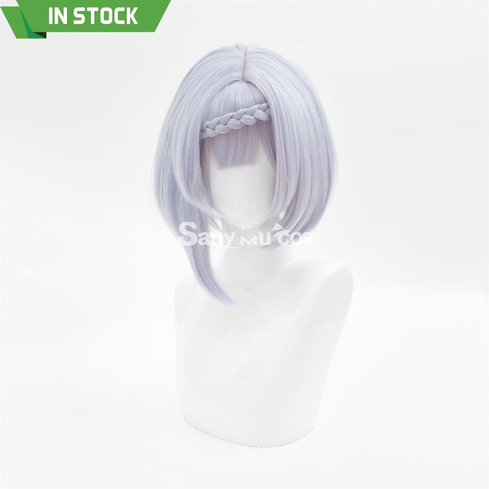 Game Genshin Impact Noelle Chivalric Blossom Cosplay Wig Purple Short Wig