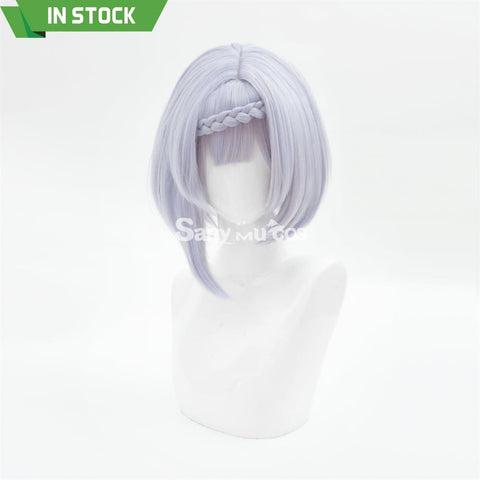 Game Genshin Impact Noelle Chivalric Blossom Cosplay Wig Purple Short Wig