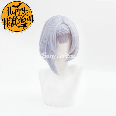 Game Genshin Impact Noelle Chivalric Blossom Cosplay Wig Purple Short Wig
