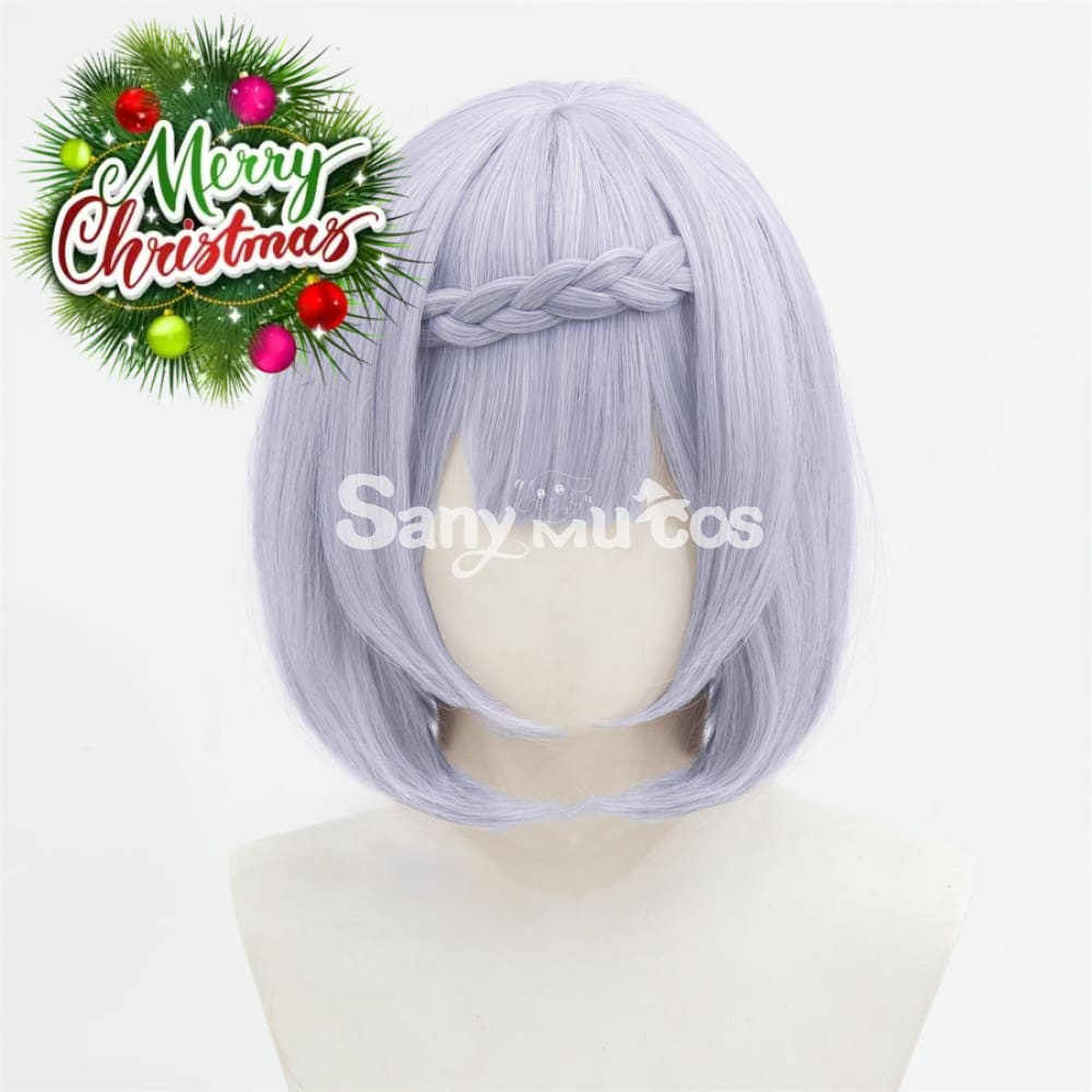 Game Genshin Impact Noelle Chivalric Blossom Cosplay Wig Purple Short Wig