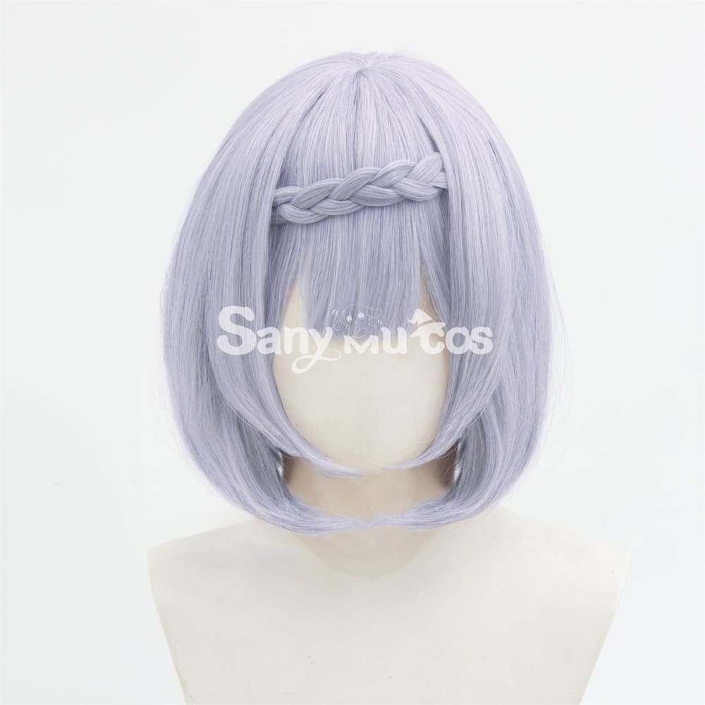 Game Genshin Impact Noelle Chivalric Blossom Cosplay Wig Purple Short Wig