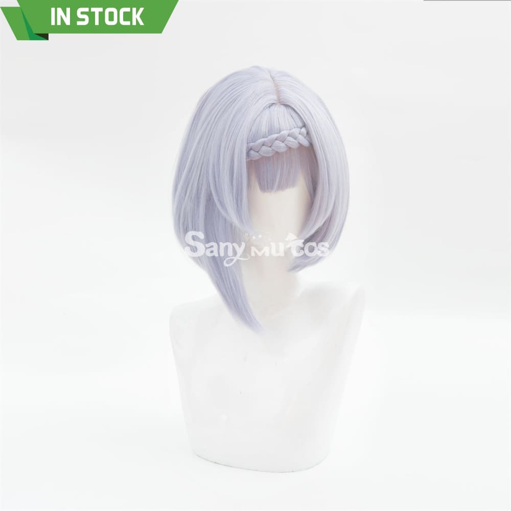 Game Genshin Impact Noelle Chivalric Blossom Cosplay Wig Purple Short Wig