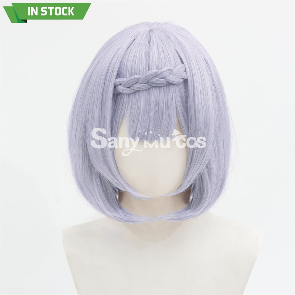 Game Genshin Impact Noelle Chivalric Blossom Cosplay Wig Purple Short Wig