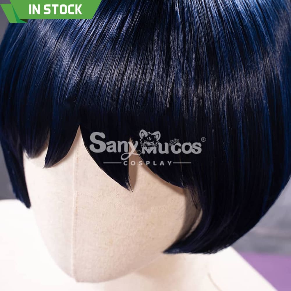 【In Stock】Game Genshin Impact The Wanderer Scaramouche Kunikuzushi Purple Short Cosplay Wig Wigs