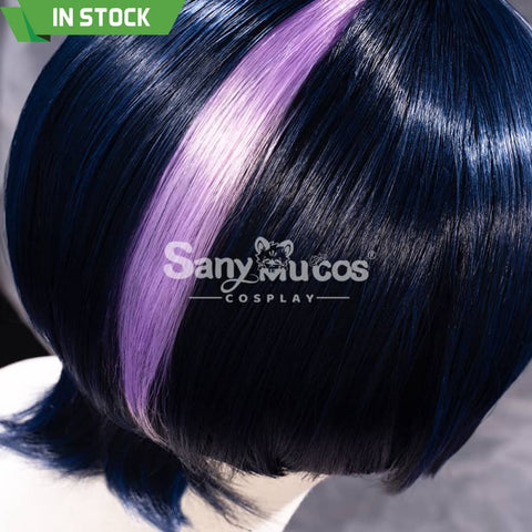 【In Stock】Game Genshin Impact The Wanderer Scaramouche Kunikuzushi Purple Short Cosplay Wig Wigs