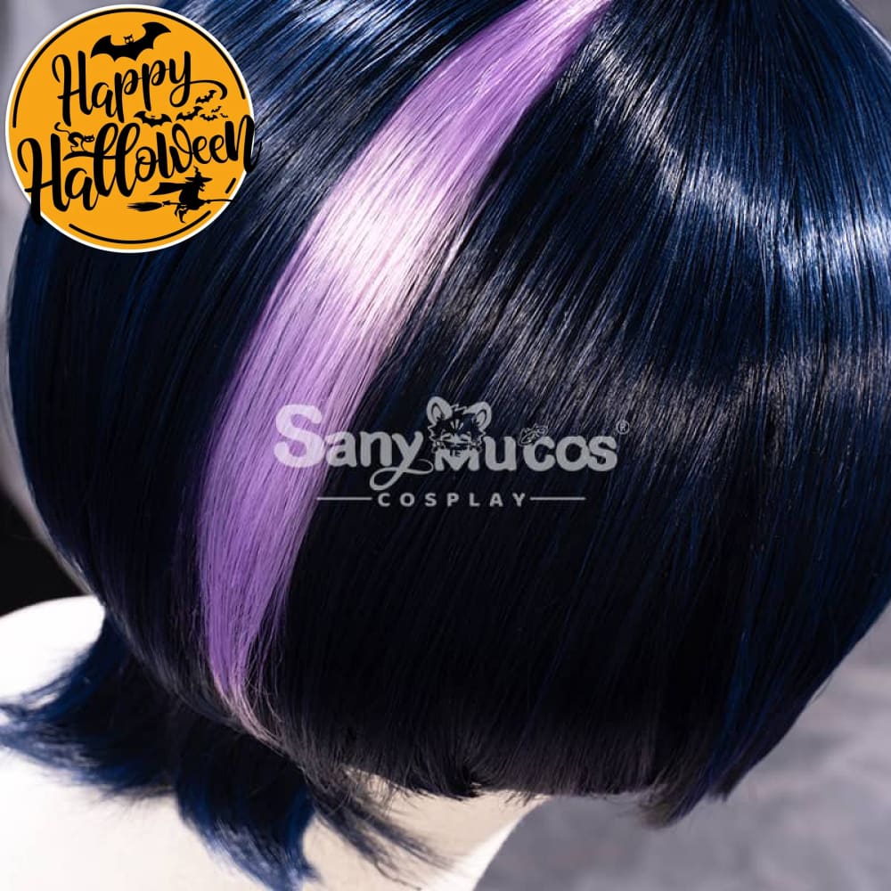 【In Stock】Game Genshin Impact The Wanderer Scaramouche Kunikuzushi Purple Short Cosplay Wig Wigs