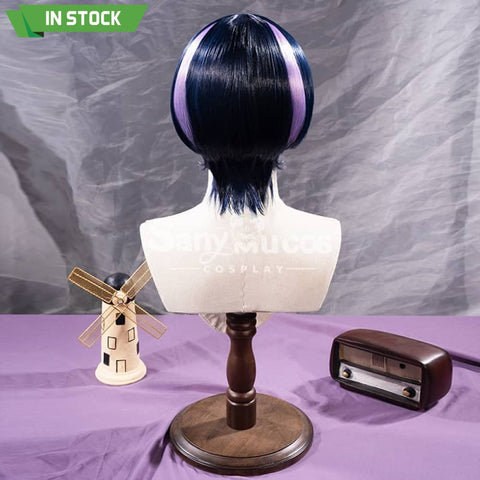 【In Stock】Game Genshin Impact The Wanderer Scaramouche Kunikuzushi Purple Short Cosplay Wig Wigs