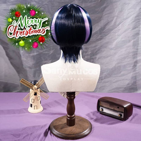 【In Stock】Game Genshin Impact The Wanderer Scaramouche Kunikuzushi Purple Short Cosplay Wig Wigs