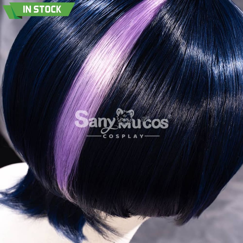 【In Stock】Game Genshin Impact The Wanderer Scaramouche Kunikuzushi Purple Short Cosplay Wig Wigs