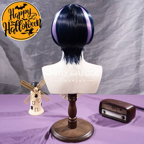 【In Stock】Game Genshin Impact The Wanderer Scaramouche Kunikuzushi Purple Short Cosplay Wig Wigs