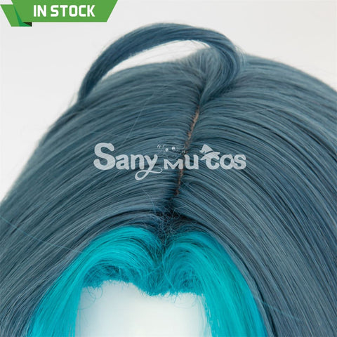 Game Genshin Impact Xiao Short Dark Green Blue Hair Cosplay Wig