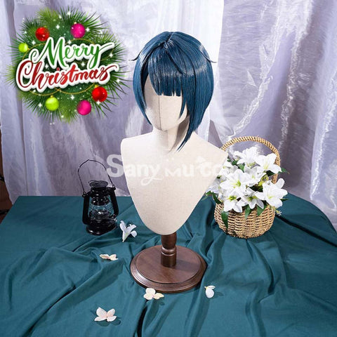 Game Genshin Impact Xingqiu Cosplay Wig Short Blue