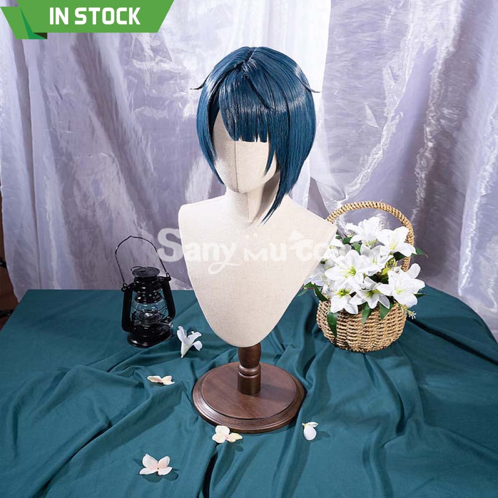 Game Genshin Impact Xingqiu Cosplay Wig Short Blue