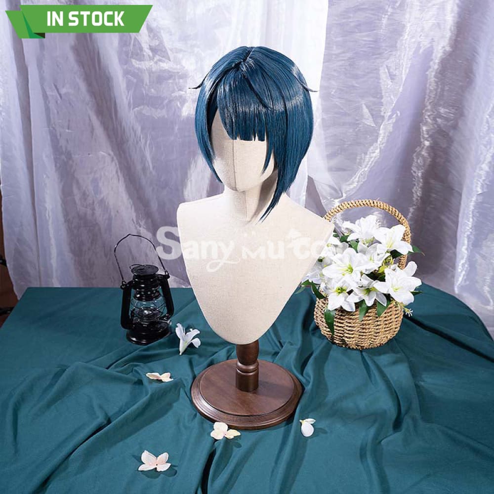 Game Genshin Impact Xingqiu Cosplay Wig Short Blue