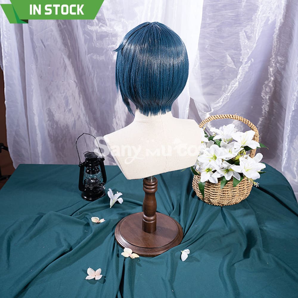 Game Genshin Impact Xingqiu Cosplay Wig Short Blue