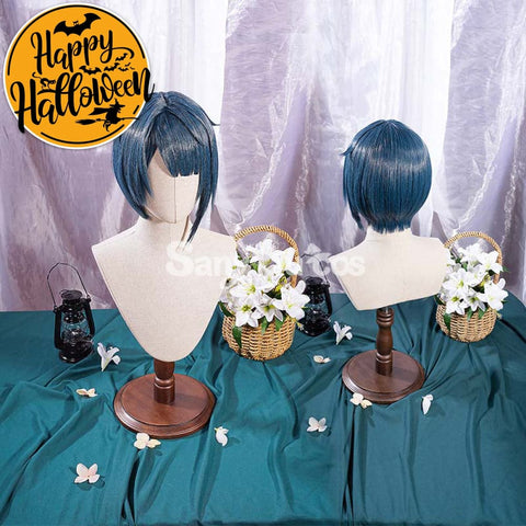 Game Genshin Impact Xingqiu Cosplay Wig Short Blue