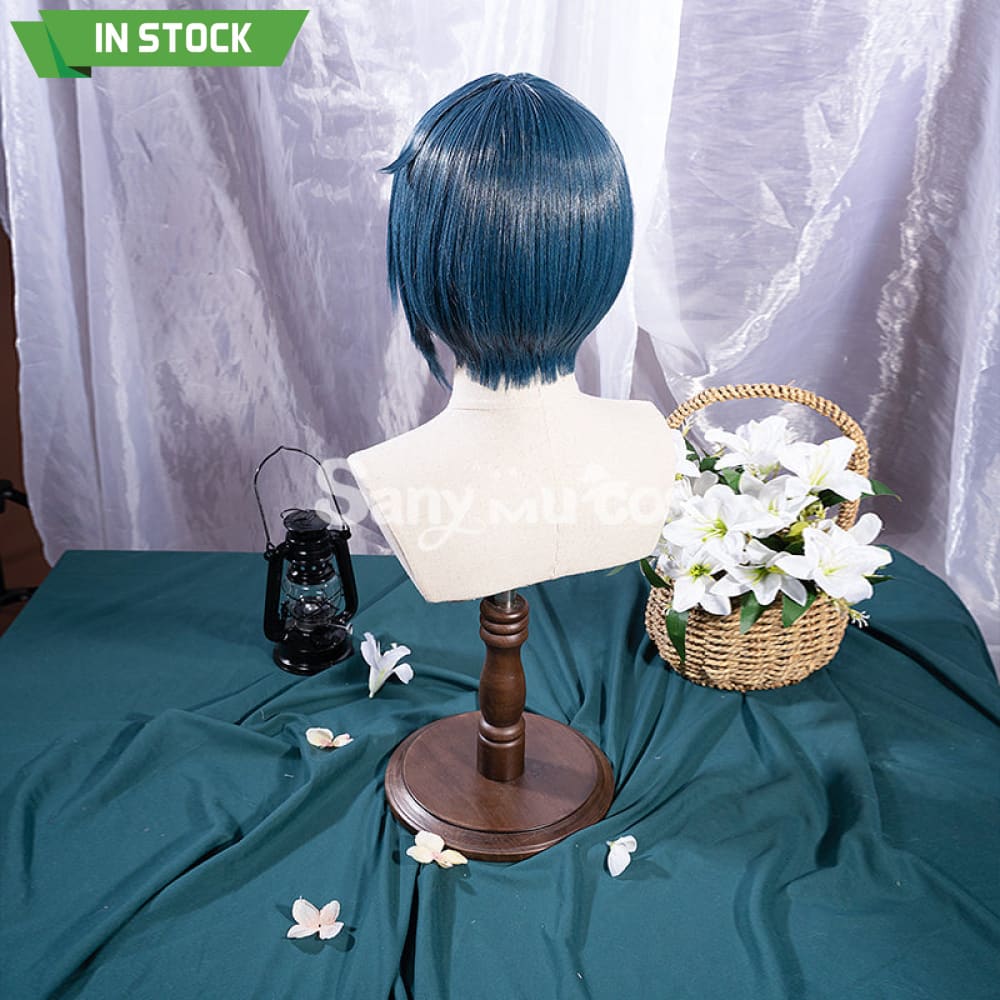 Game Genshin Impact Xingqiu Cosplay Wig Short Blue