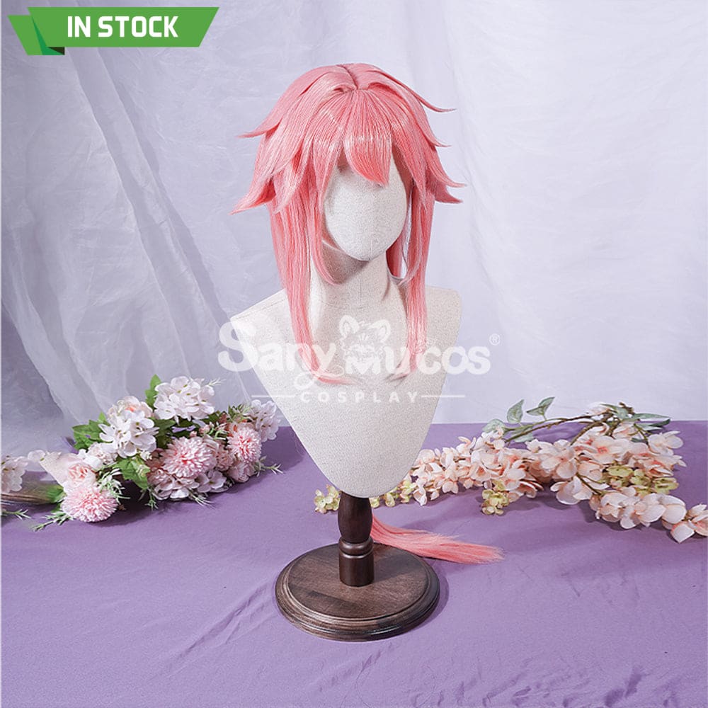 【In Stock】Game Genshin Impact Yae Miko Cosplay Pink Long Wig Wigs