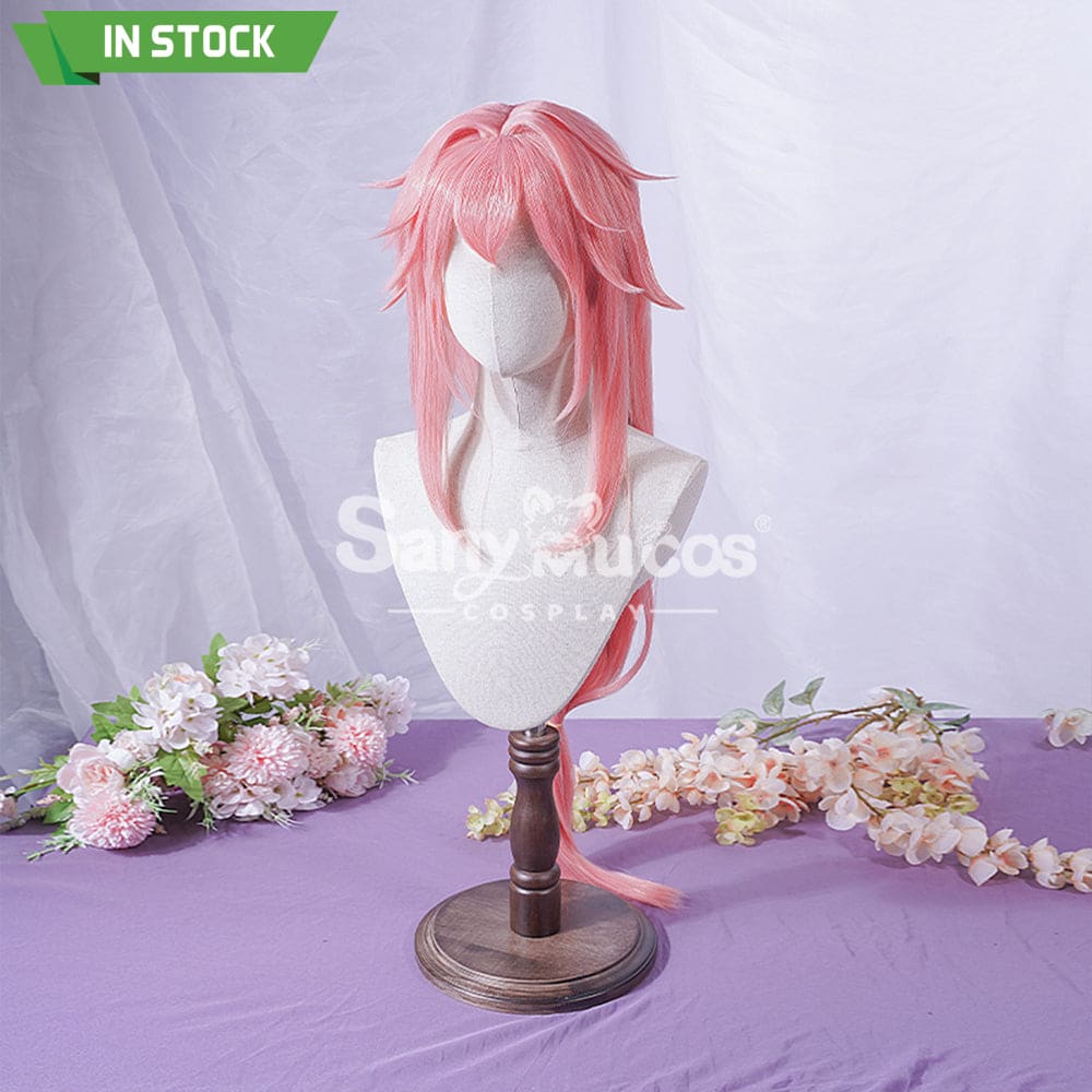 【In Stock】Game Genshin Impact Yae Miko Cosplay Pink Long Wig Wigs