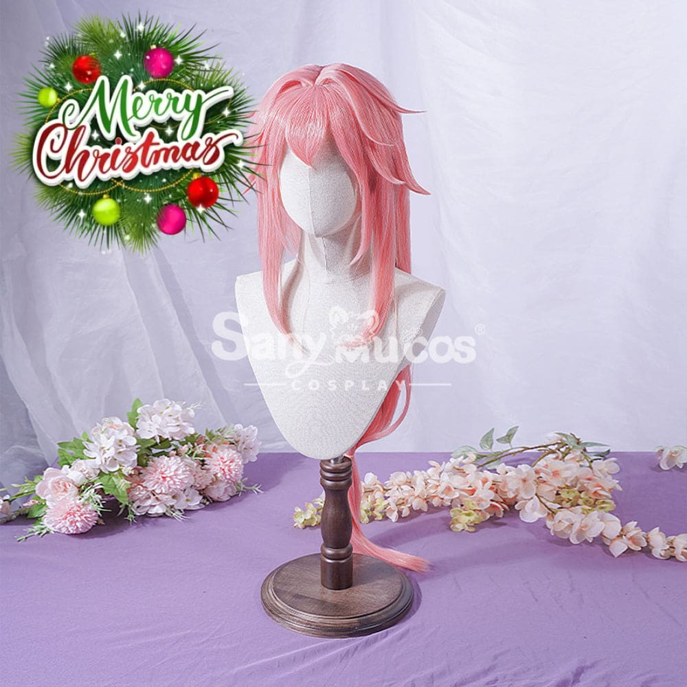 【In Stock】Game Genshin Impact Yae Miko Cosplay Pink Long Wig Wigs