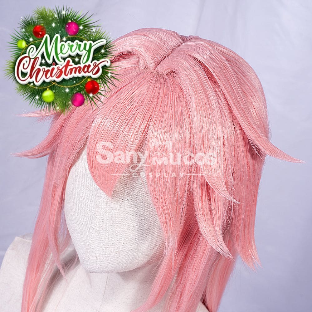 【In Stock】Game Genshin Impact Yae Miko Cosplay Pink Long Wig Wigs