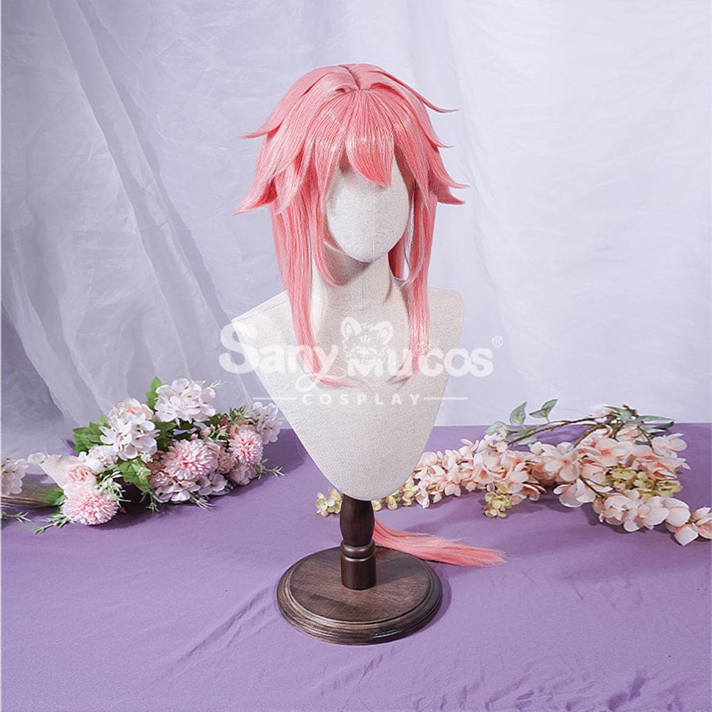 【In Stock】Game Genshin Impact Yae Miko Cosplay Pink Long Wig Wigs