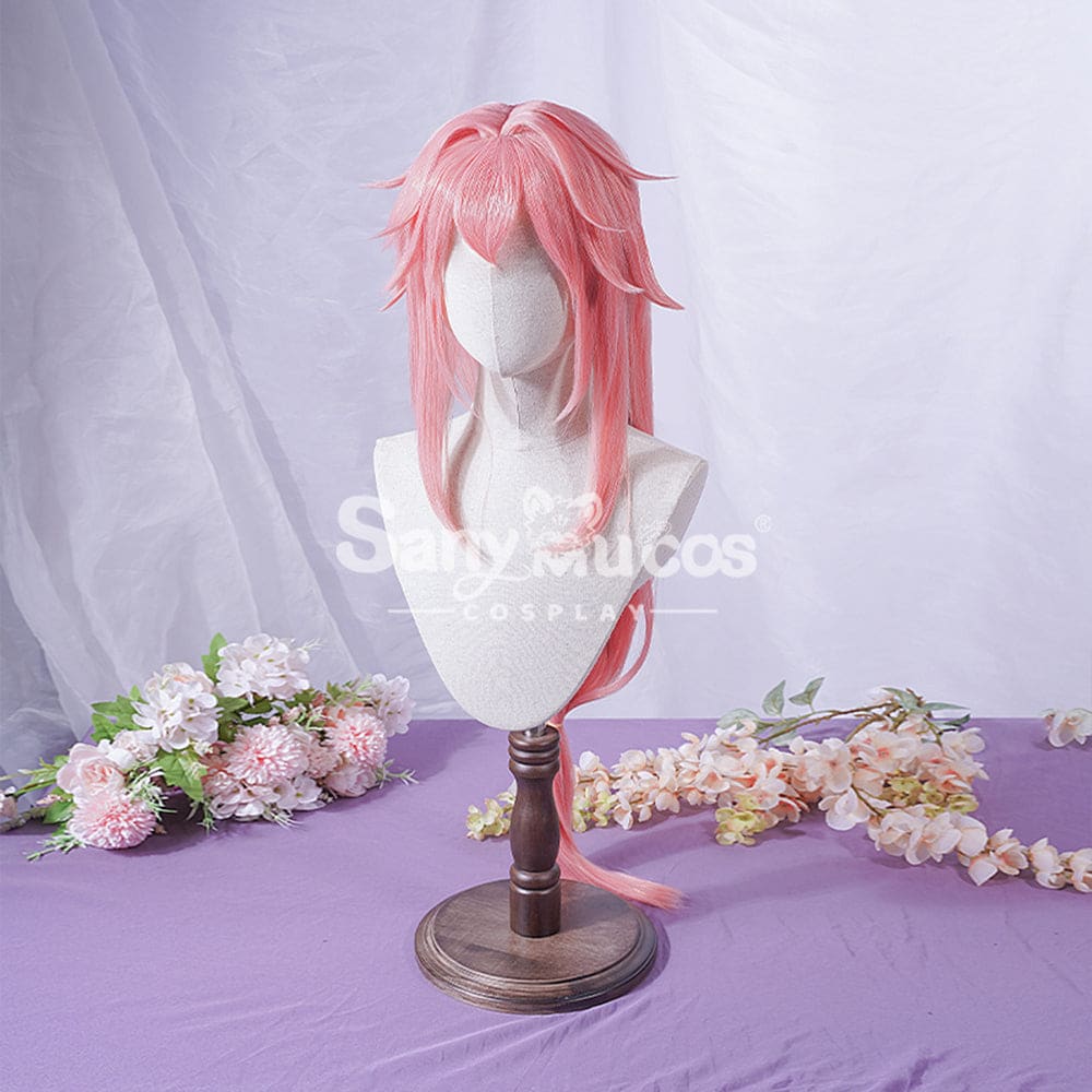 【In Stock】Game Genshin Impact Yae Miko Cosplay Pink Long Wig Wigs