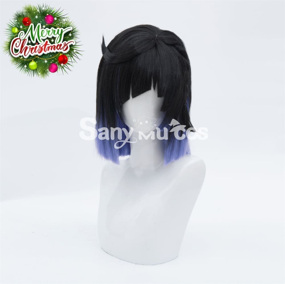 Game Genshin Impact Yelan Cosplay Wig Blue Short Wig