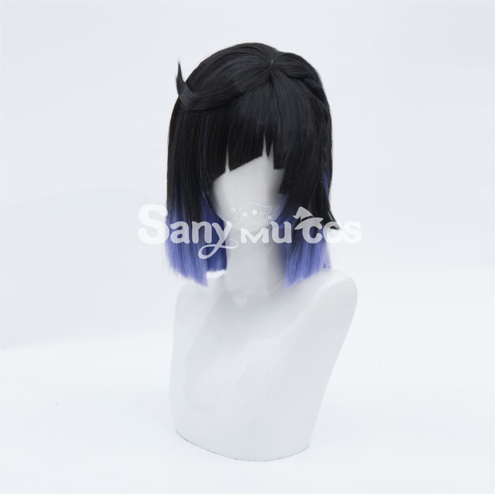 Game Genshin Impact Yelan Cosplay Wig Blue Short Wig