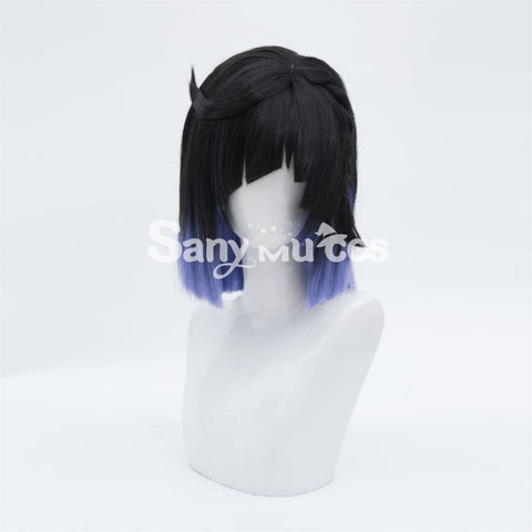 Game Genshin Impact Yelan Cosplay Wig Blue Short Wig