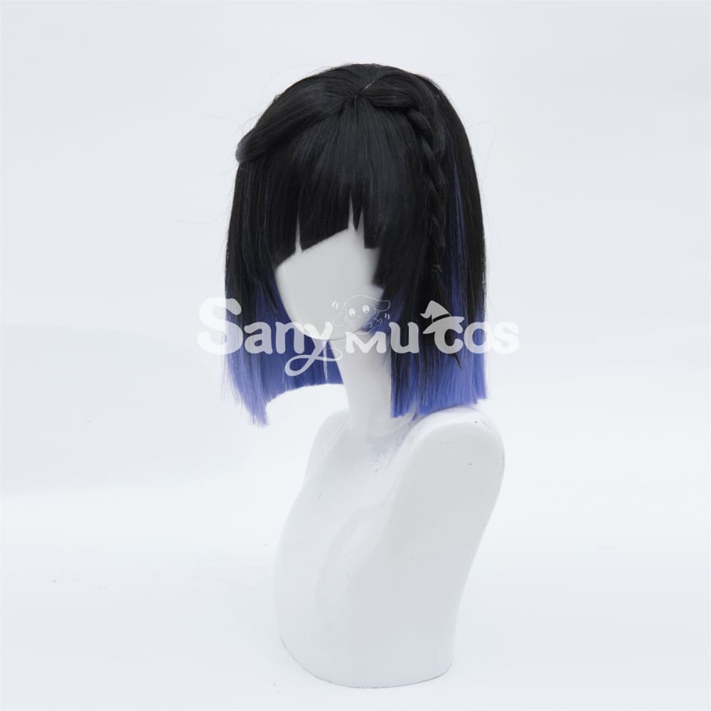 Game Genshin Impact Yelan Cosplay Wig Blue Short Wig