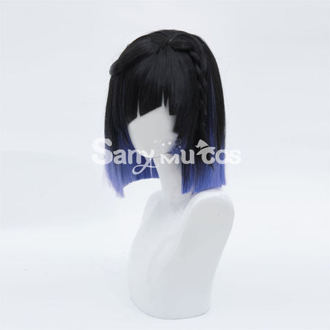 Game Genshin Impact Yelan Cosplay Wig Blue Short Wig