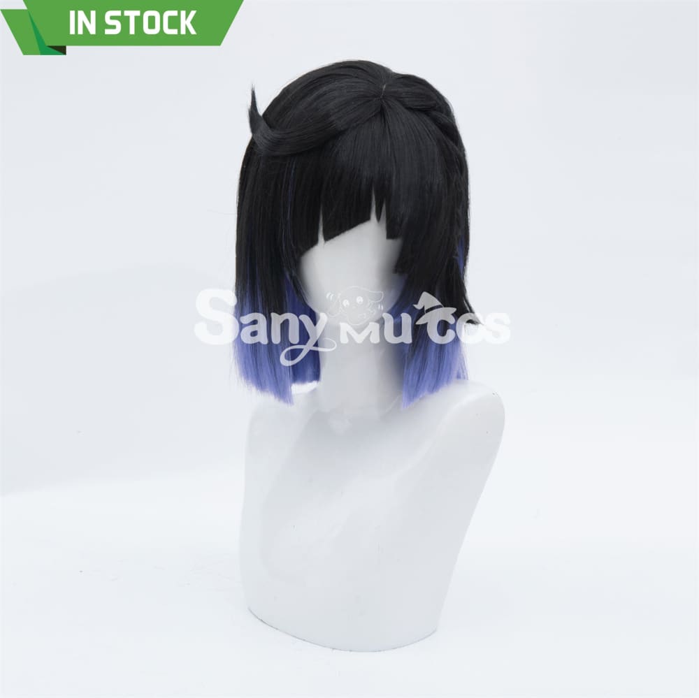 Game Genshin Impact Yelan Cosplay Wig Blue Short Wig